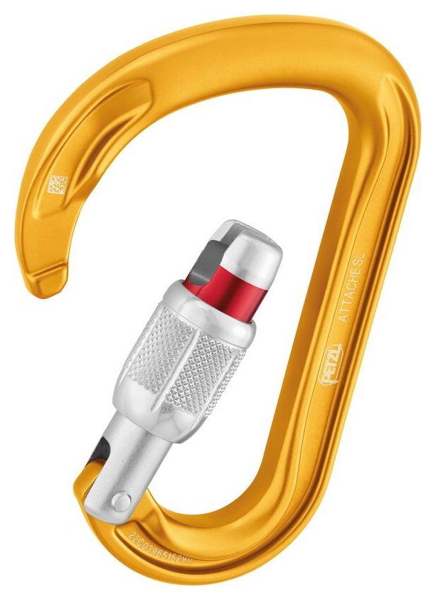 Attache Screw-Lock - jaune, mousqueton à verrouillage à vis