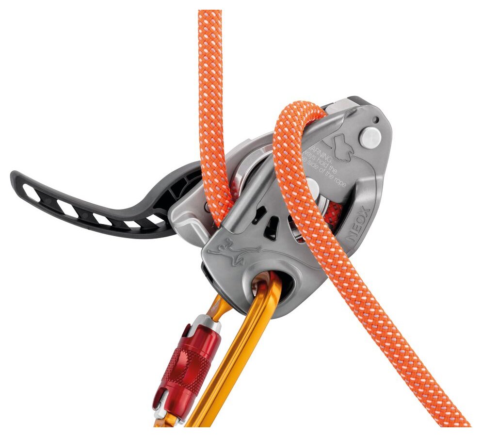 Neox - light gray, belay device with cam-assisted blocking