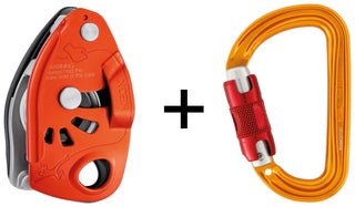 Load image into Gallery viewer, Neox Belay Pack - orange, belay device and safebiner