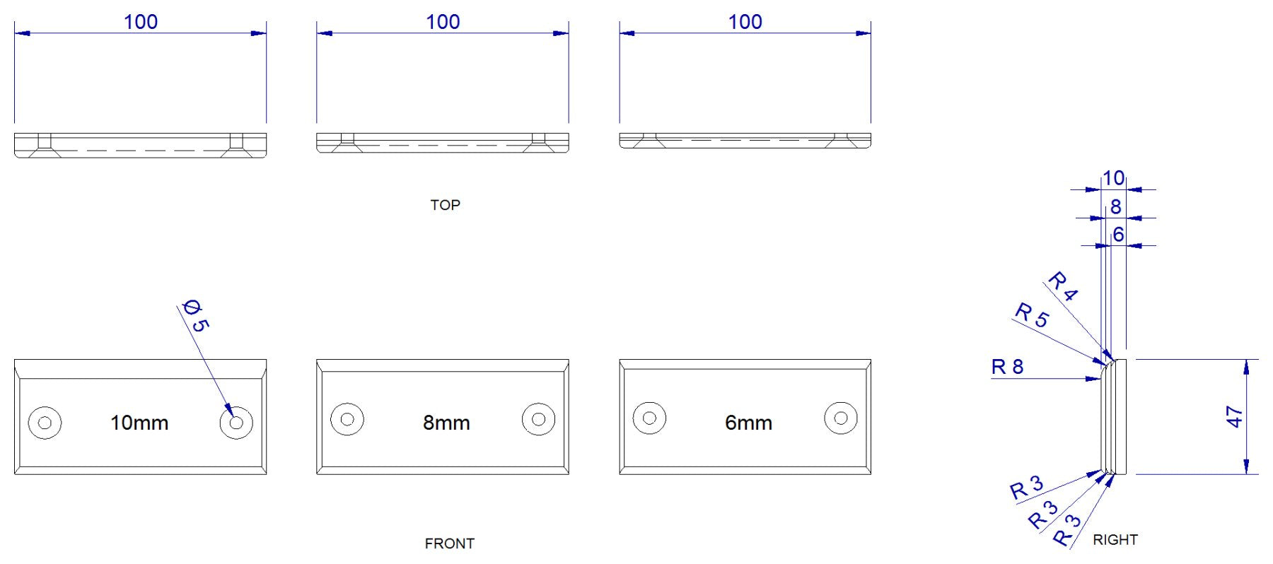 Switchblade Edges, poignées d'entraînement