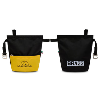 Load image into Gallery viewer, Leftover Chalk Bag - black/yellow, chalk bucket
