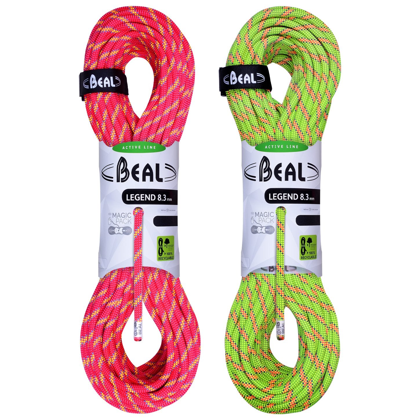 Legend (8.3mm, 2x60m) - green/pink, half ropes
