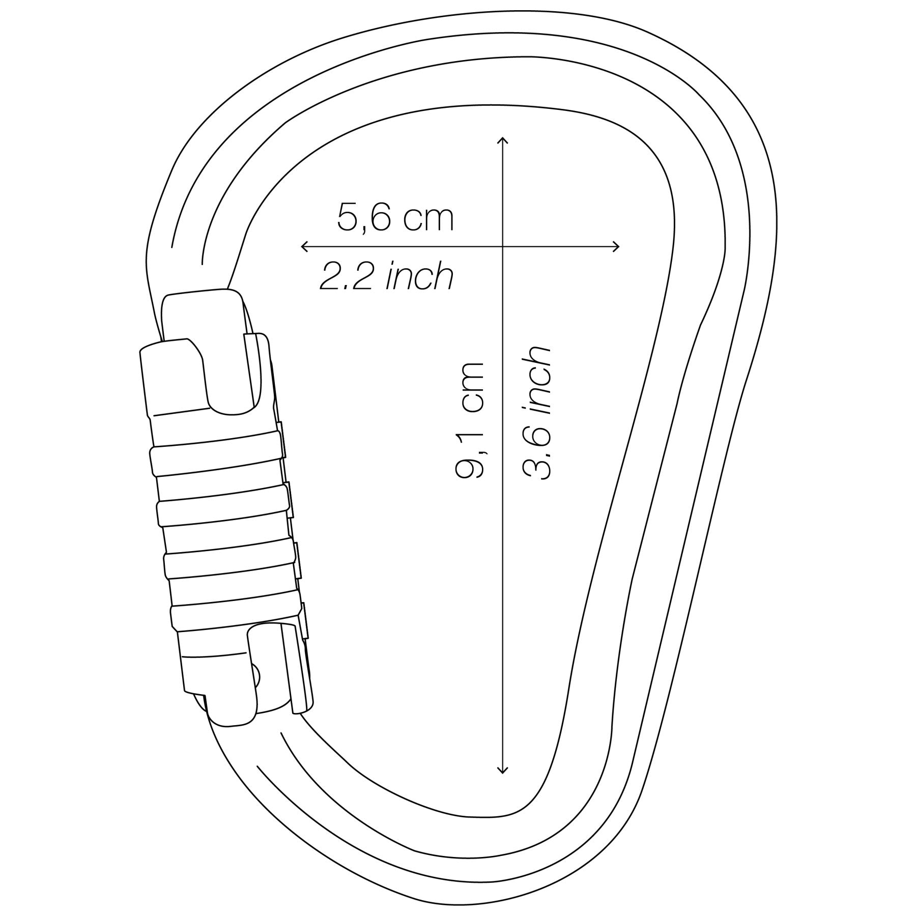 William Triact-lock - zwart, grote HMS karabiner met automatische vergrendeling