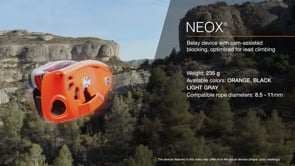 Load and play video in Gallery viewer, Neox - orange, belay device with cam-assisted blocking
