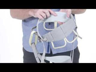 Load and play video in Gallery viewer, Solution Women&#39;s - nickel, climbing harness by Black Diamond.
