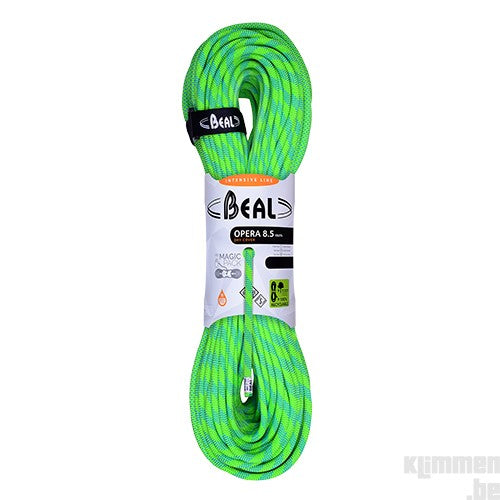 Opera (8.5mm, 100m) - drycover, safe control, green, climbing rope